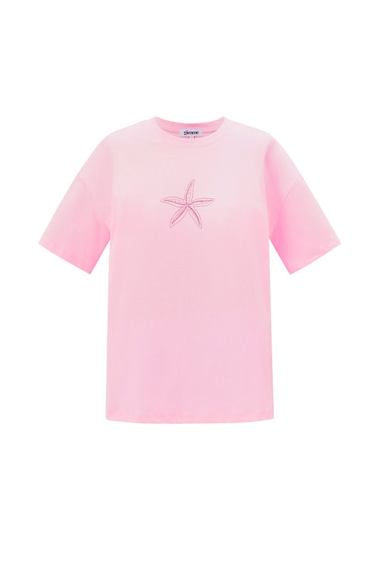 T-shirt beach waves pink
