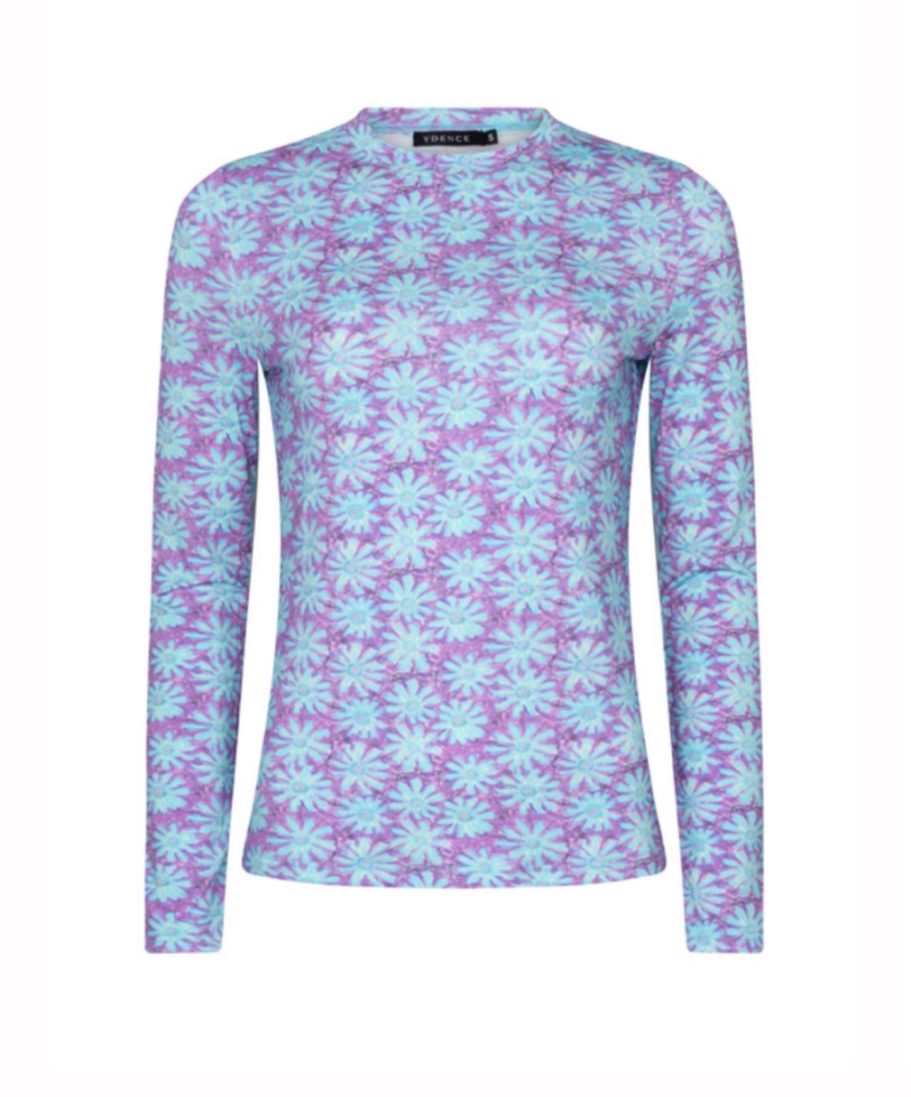 Top christine turquoise flower