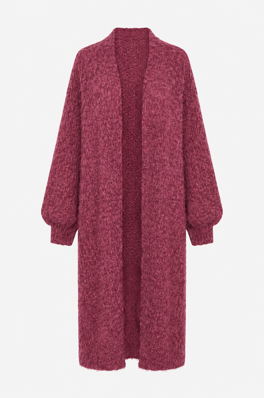 Lang fluffy vest bordeaux