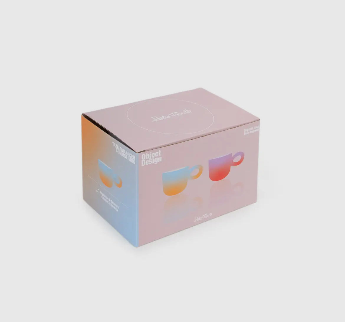 Sunrise mok met groot oor oranje/blauw