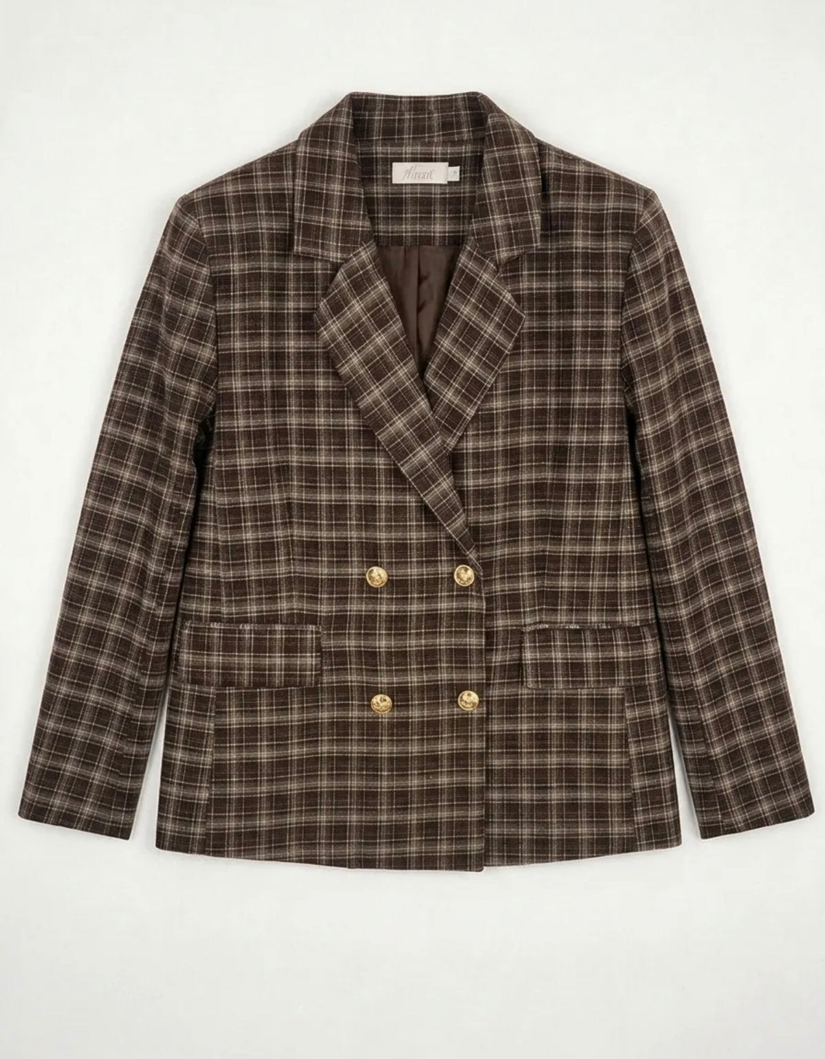 Geruite blazer bruin