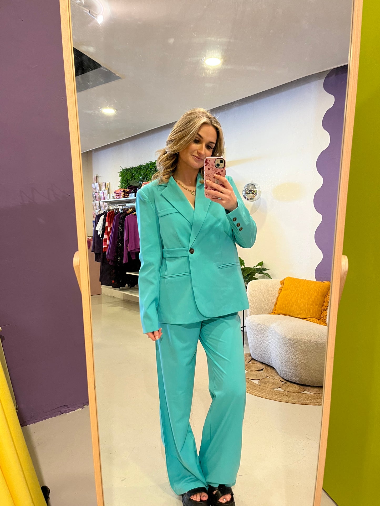 Merel blazer tropical aqua