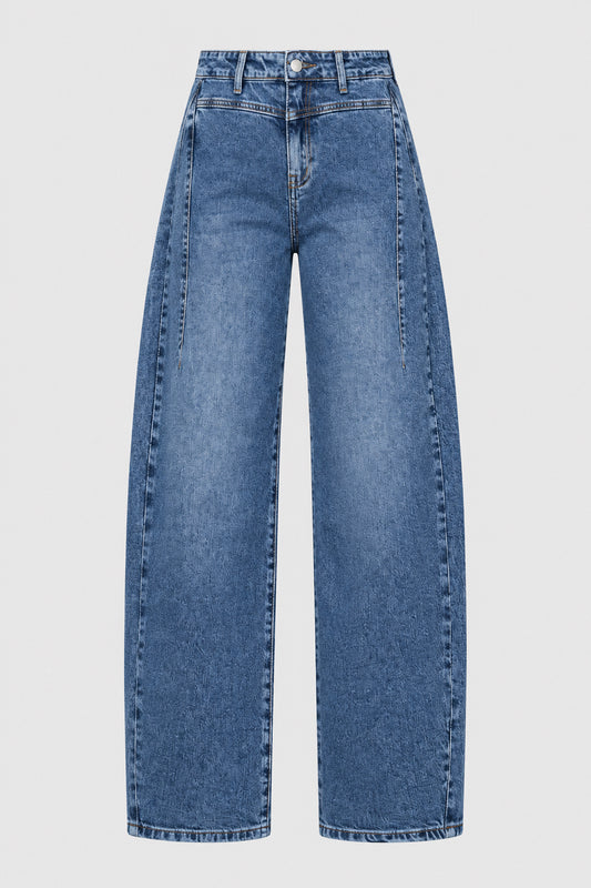Barrel jeans dark washed blue