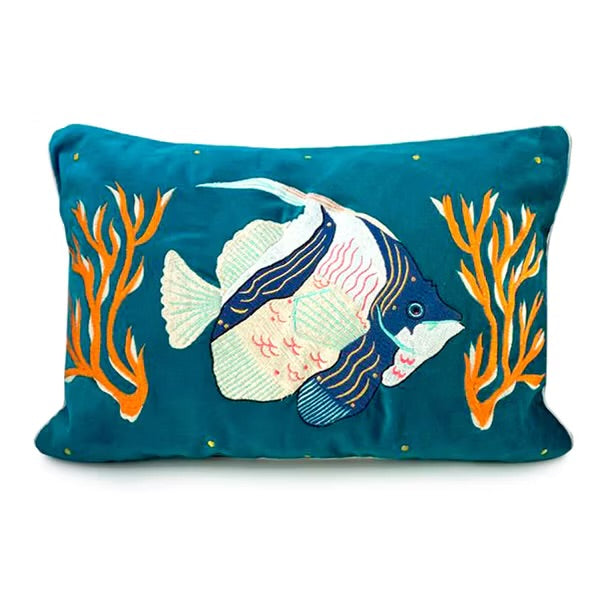 Luxe fluwelen kussen fish