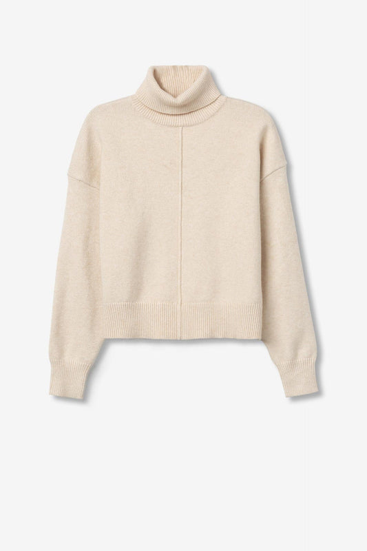 Zachte ecru trui met col kraag