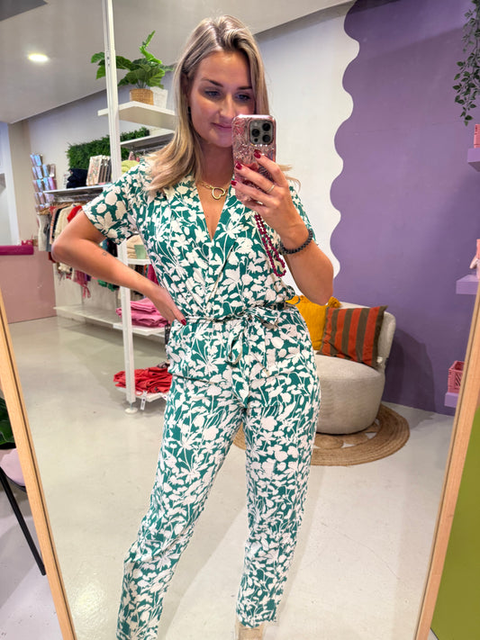 Jumpsuit met print groen
