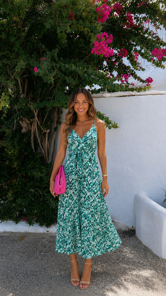 Maxi dress groene print