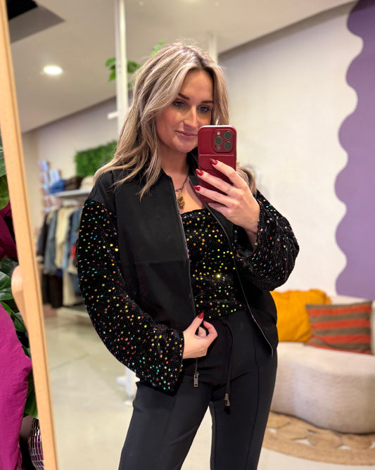 Solenne jacket glitter sleeve