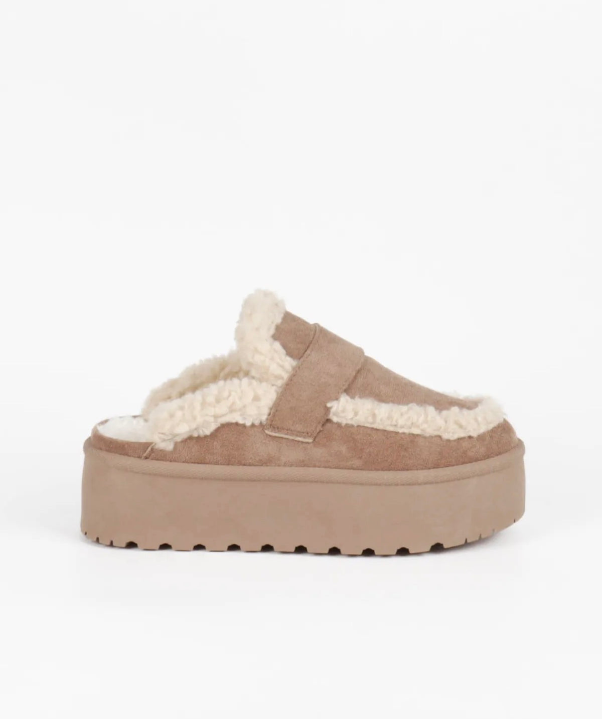 Zachte sloffen taupe