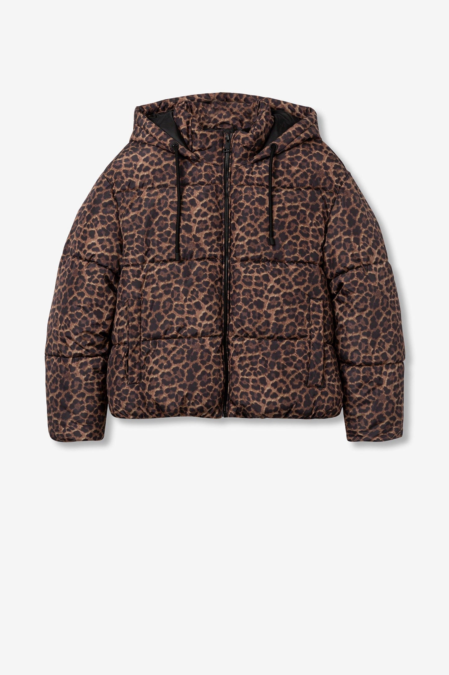 Tijgerprint winterjas bomber met capuchon