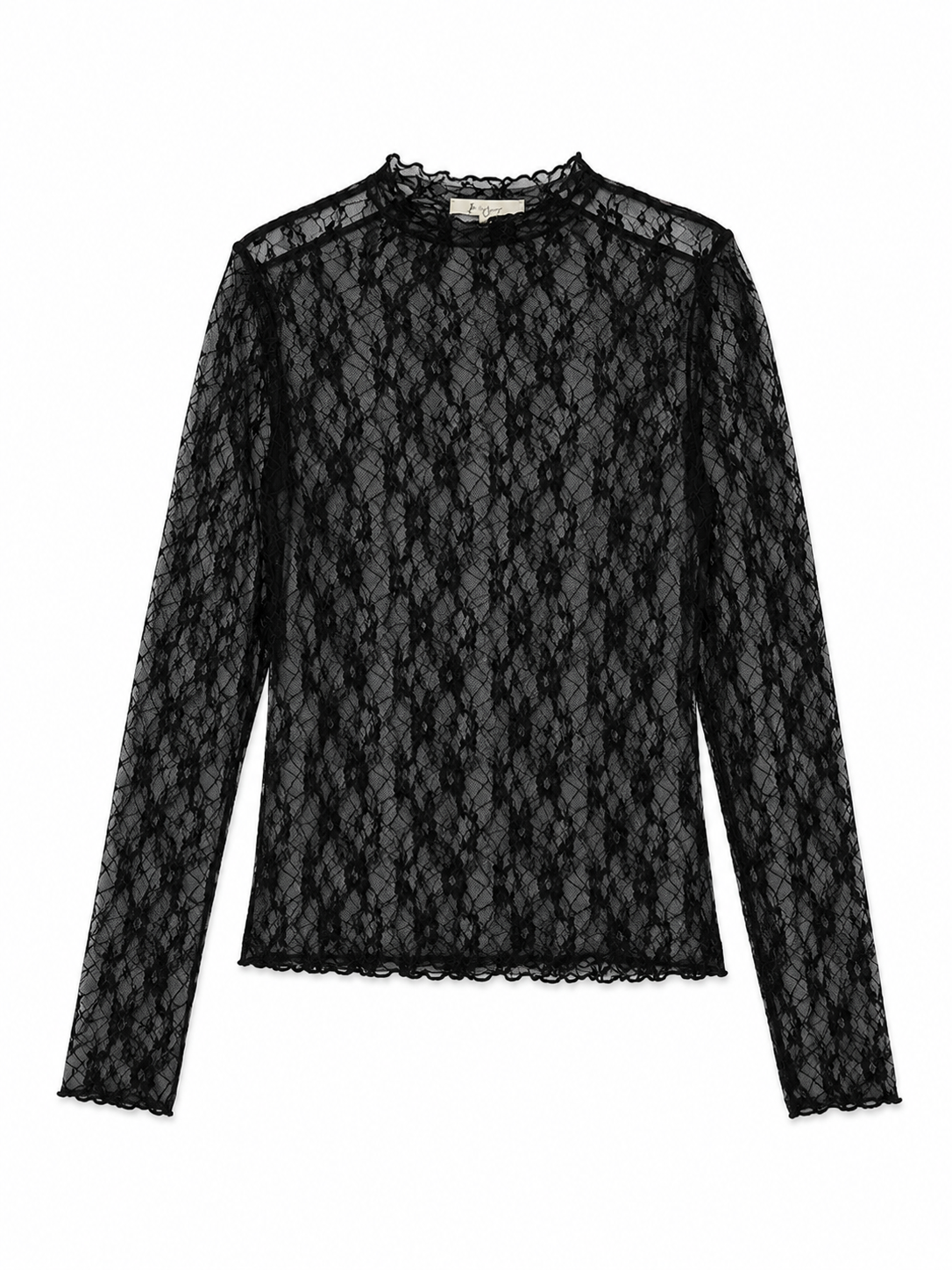 Lace longsleeve zwart