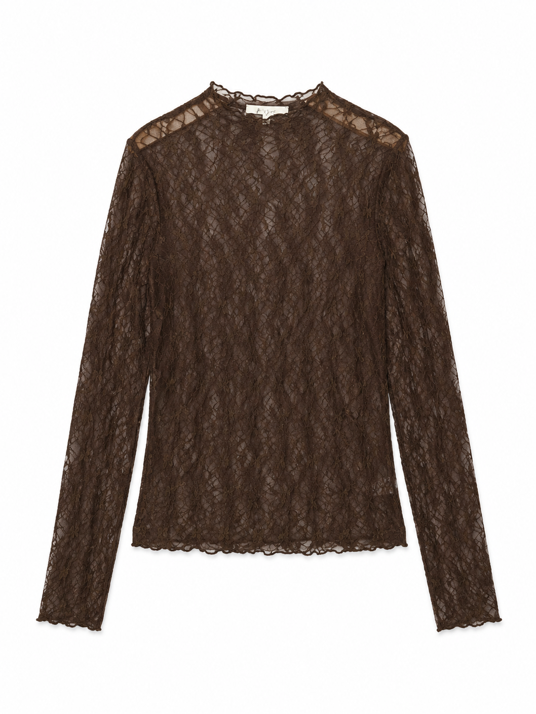 Lace longsleeve bruin
