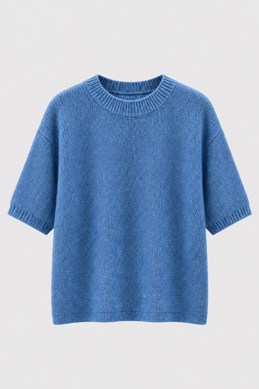 Blauwe trui korte mouwen