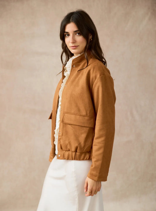 Suede camel bomberjack
