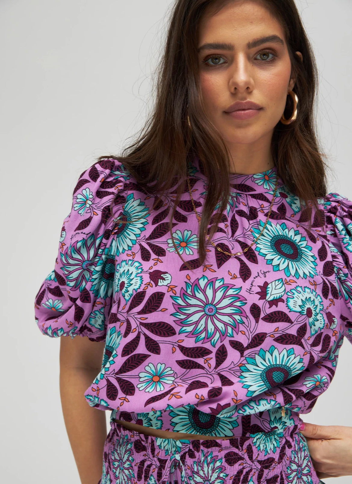 Macey blouse paarse print