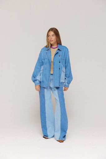 Warner jacket mixed blue