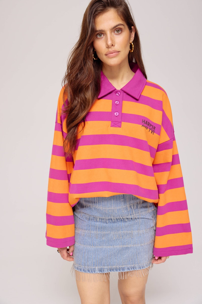 Pollie jumper striped spiced orange