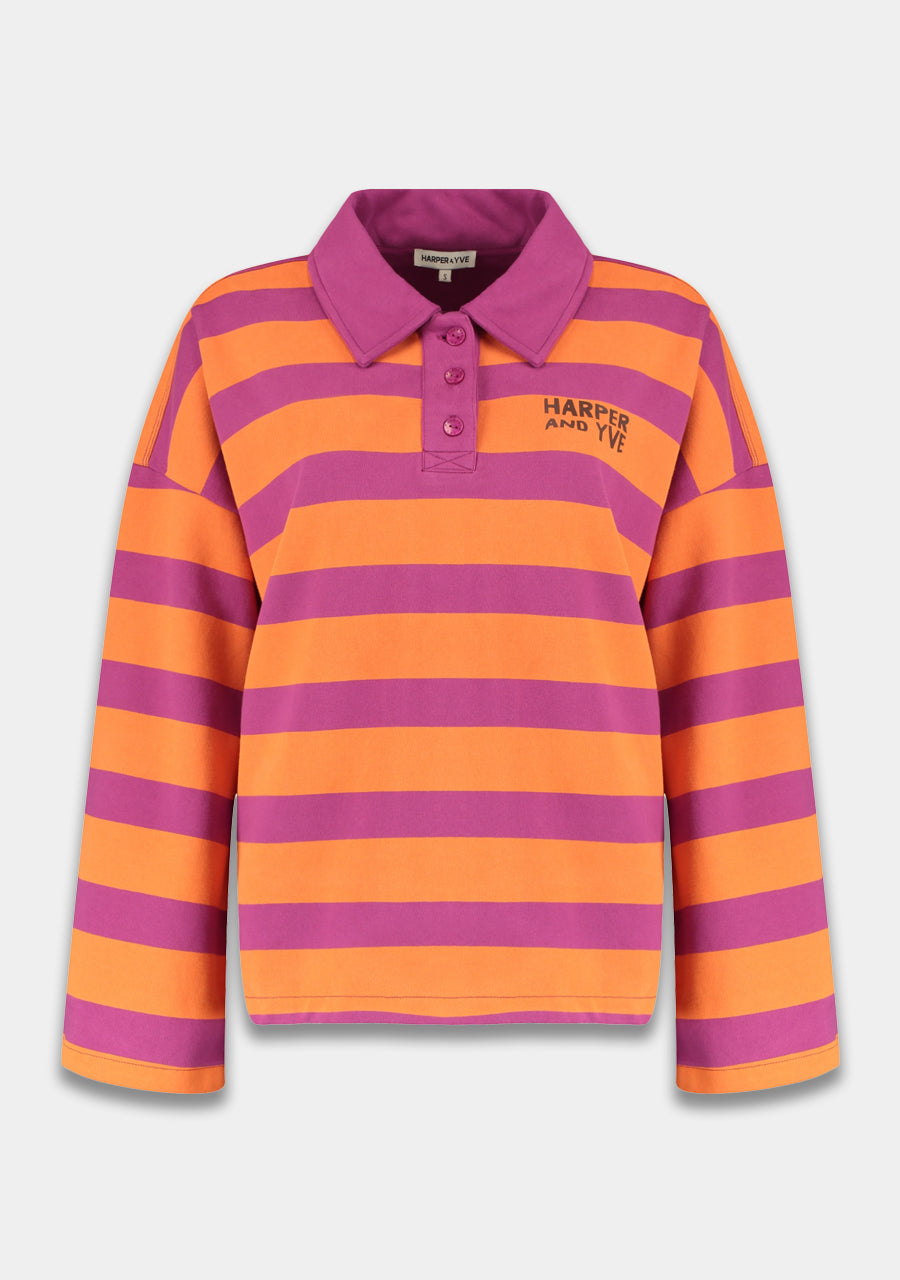 Pollie jumper striped spiced orange
