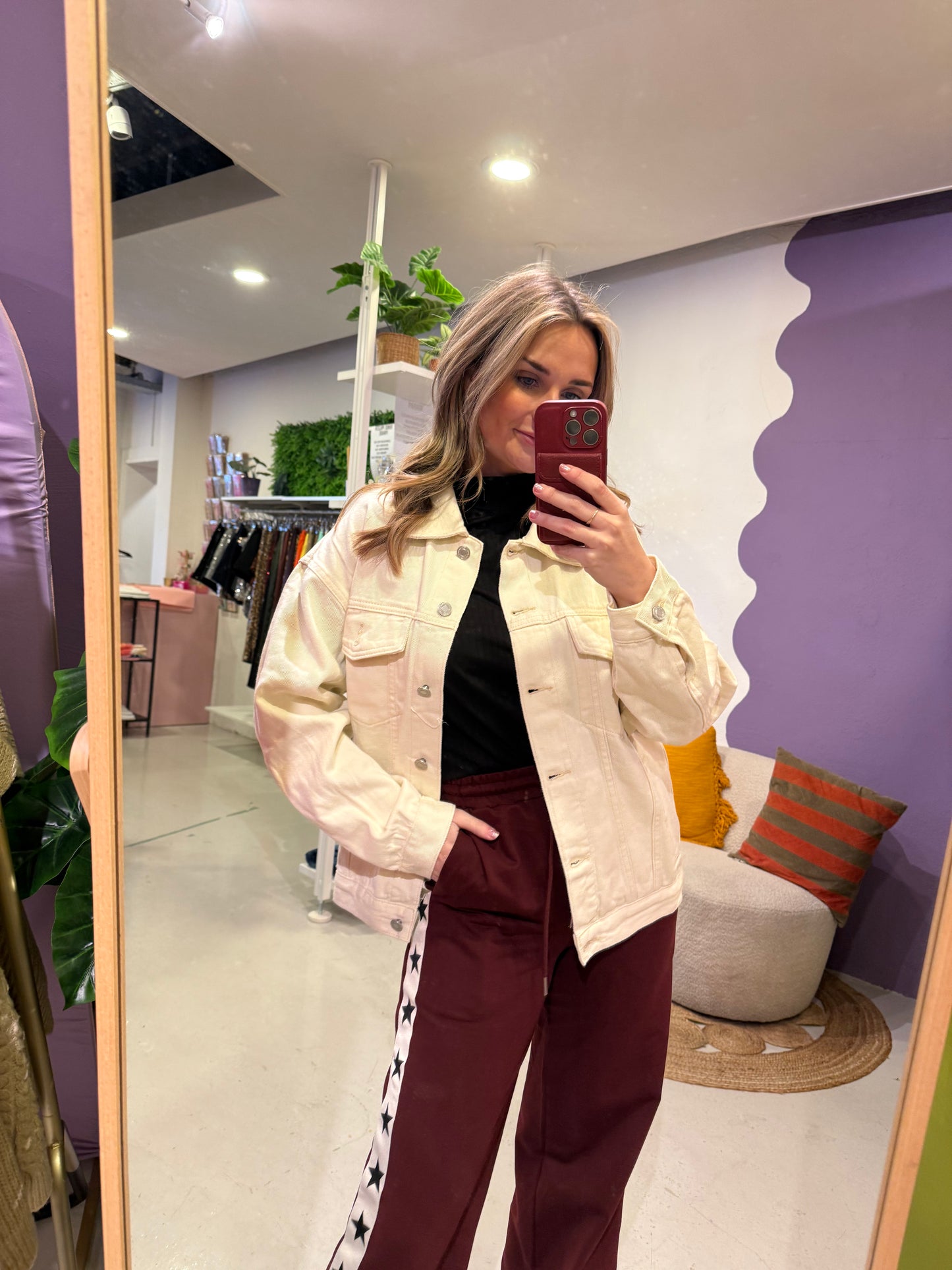 Zandkleurig denim jasje