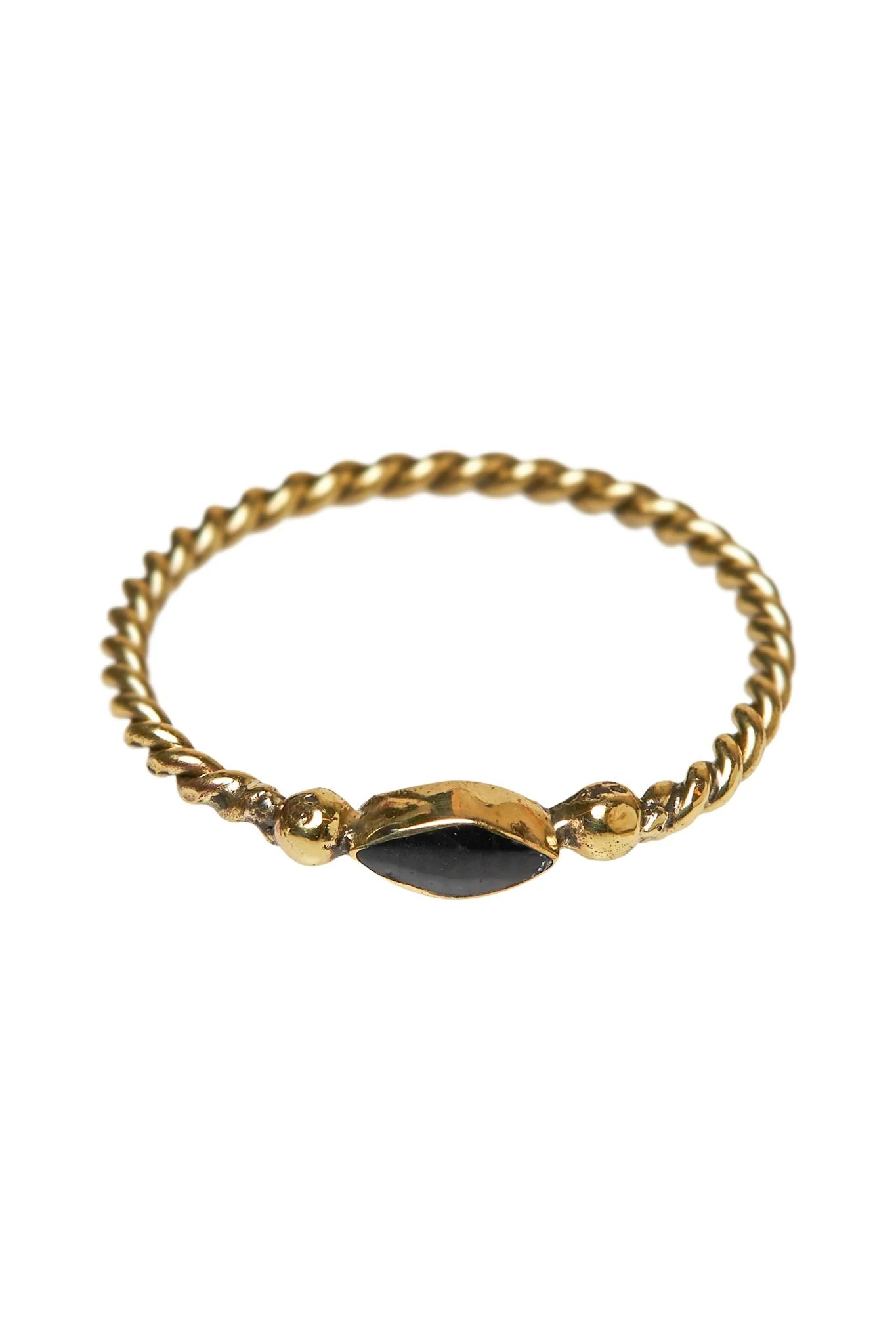 Ring Twisted Eyeshape Resin Brass