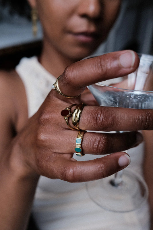 Ring Vintage Leaf Brass