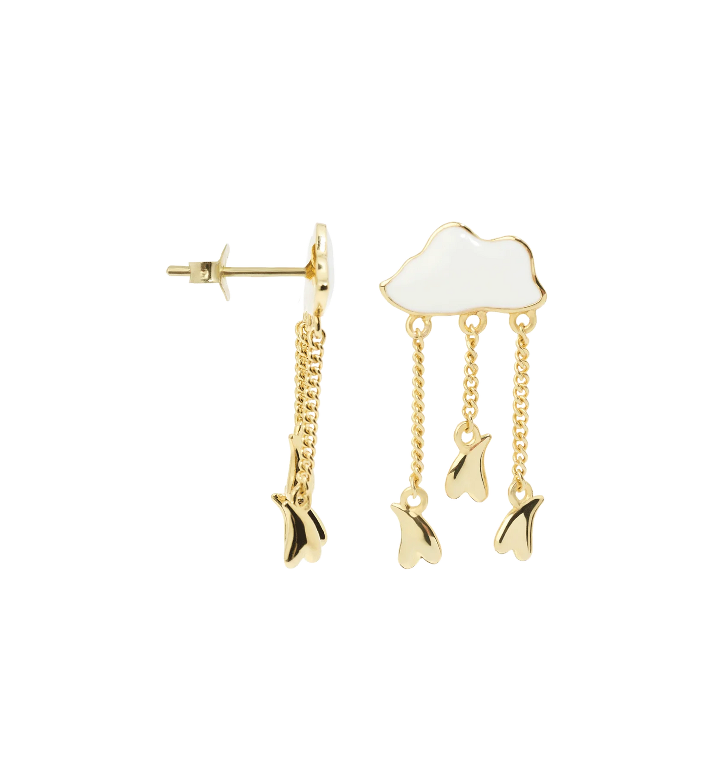 Single Cloud Nine Stud Earring gold plated (per stuk)