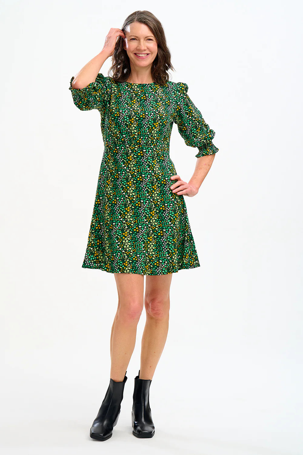 Lorelei dress green print
