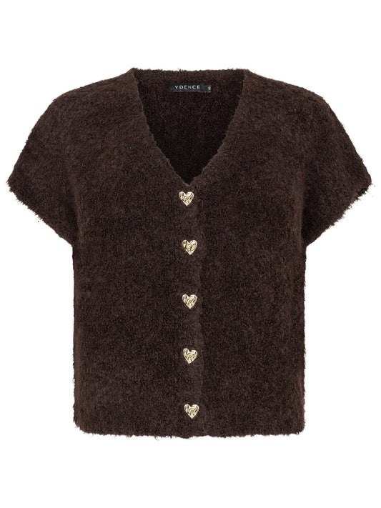 Knitted cardigan rochelle dark brown