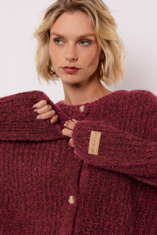 Kalista knit cardigan fresh raspberry