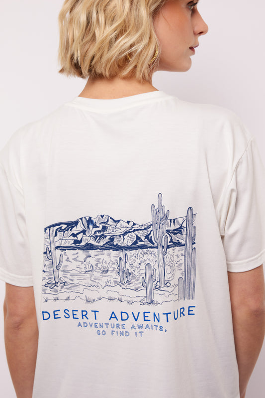 Mace t-shirt offwhite/trypan blue