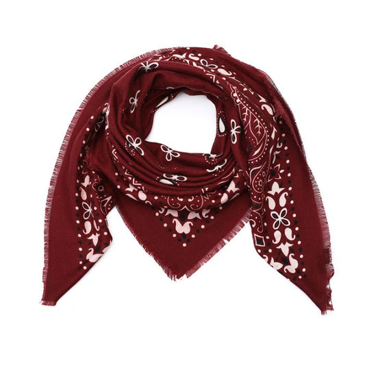 Paisley sjaal bordeaux rood