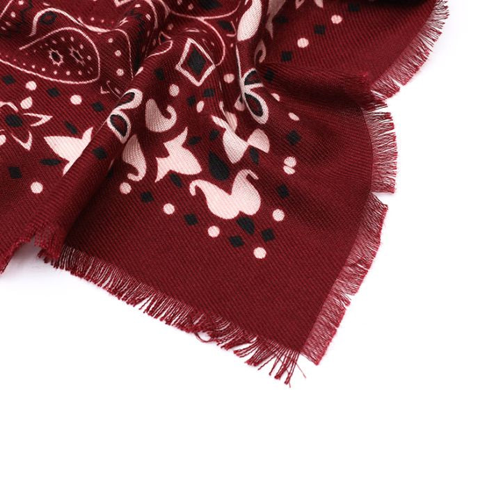 Paisley sjaal bordeaux rood