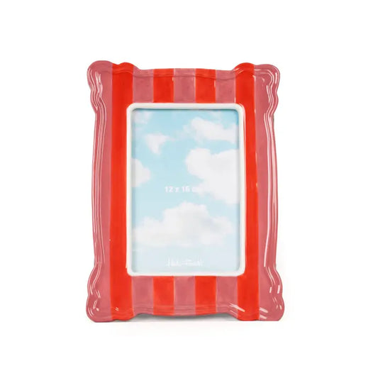 Fotolijst gestreept roze/rood