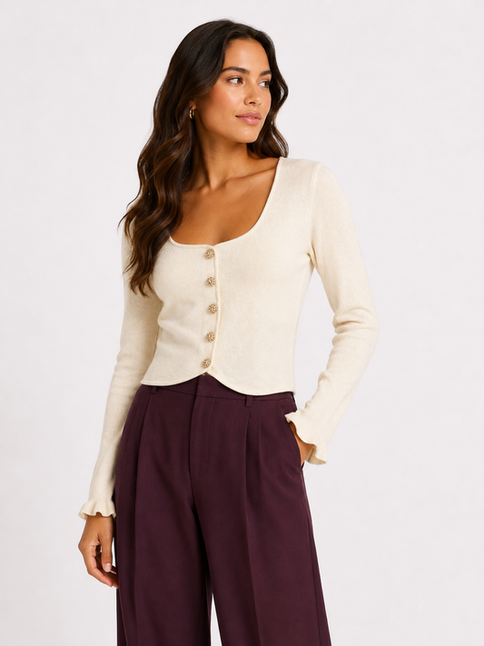 Knitted top Charlotte ecru