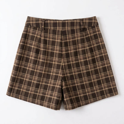Geruite skort bruin