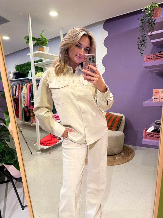 Relaxed Fit Shirt met leather look