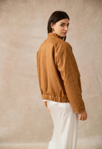 Suede camel bomberjack
