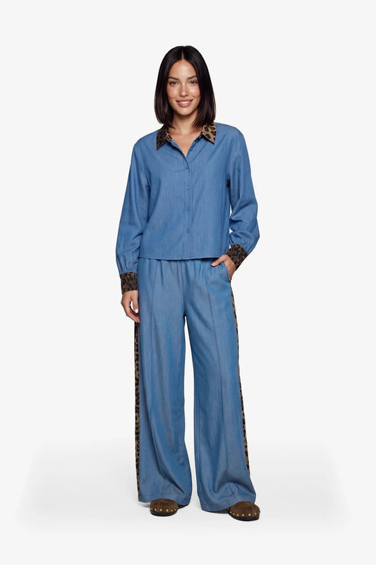 June broek denim leopard