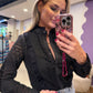 Zwarte blouse met borduursel