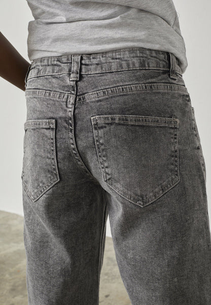 Low rise rechte jeans light grey