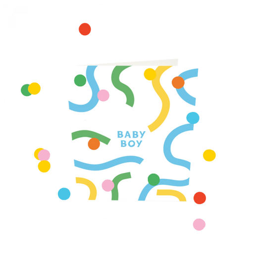 Confetti card Baby boy