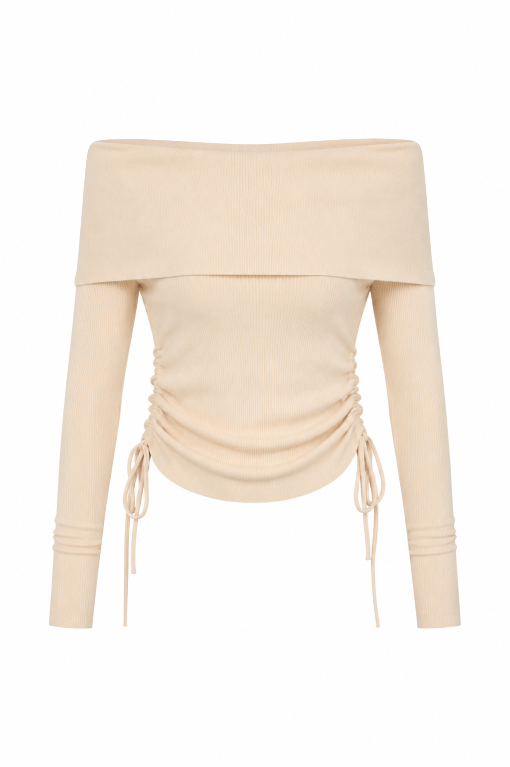 Off shoulder longsleeve beige