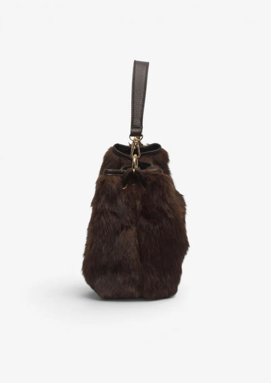Faux fur tas bruin