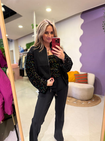 Solenne jacket glitter sleeve