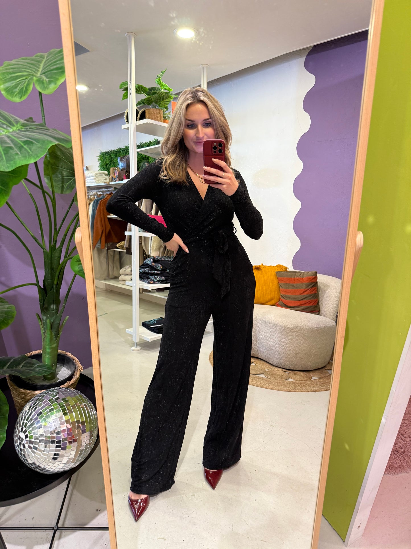 Zwarte glitter jumpsuit