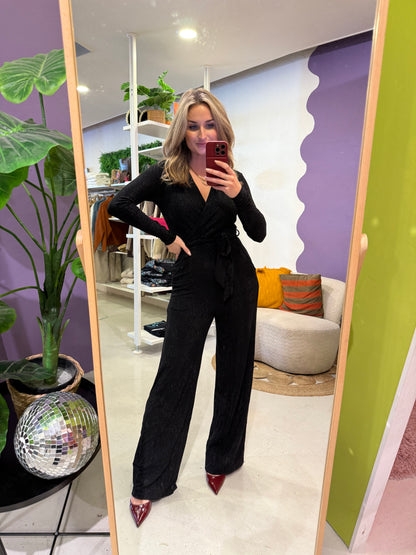 Zwarte glitter jumpsuit