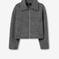 Kort Bouclé Jasje met Relaxed Fit en Rits
