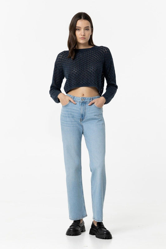 High wasted jeans  AMY straight blue