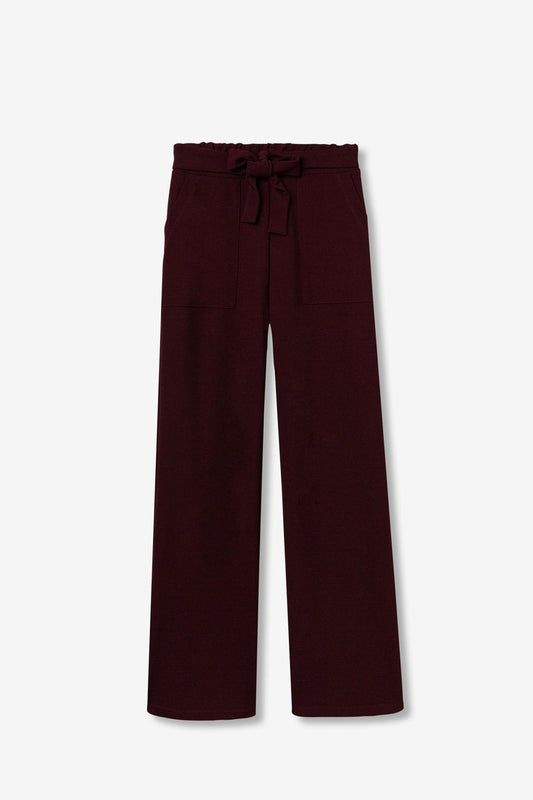 Pantalon met strik ceintuur zwart