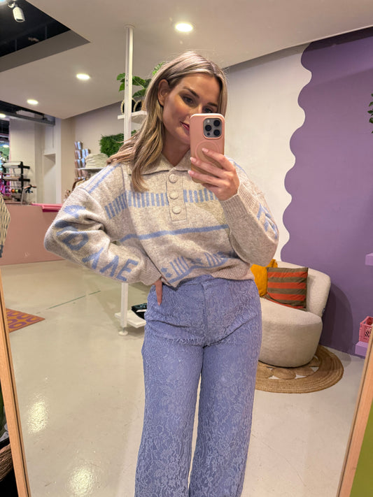 Trui nouck grey icy blue